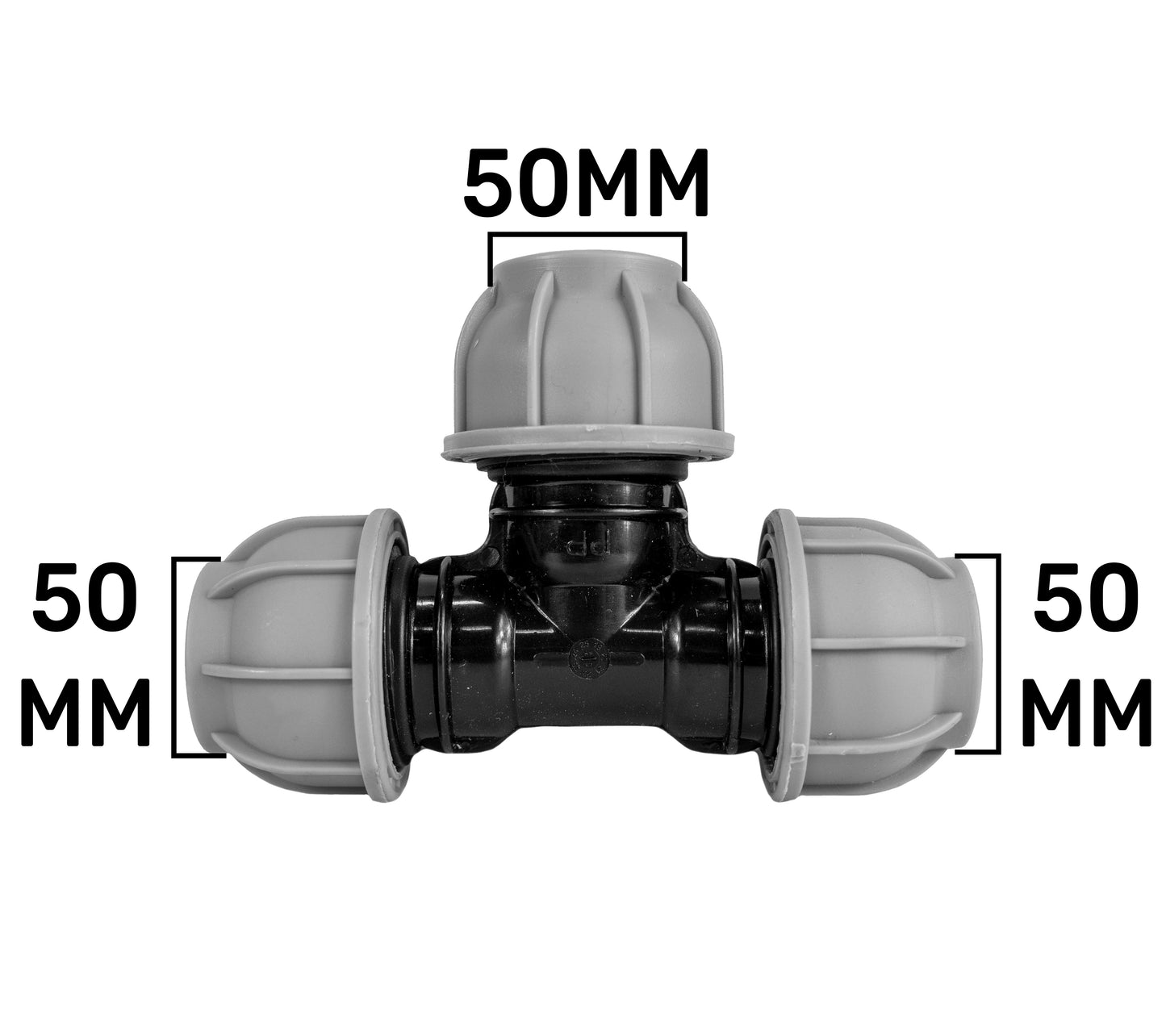 50mm MDPE Pipe Tee Compression Fittings