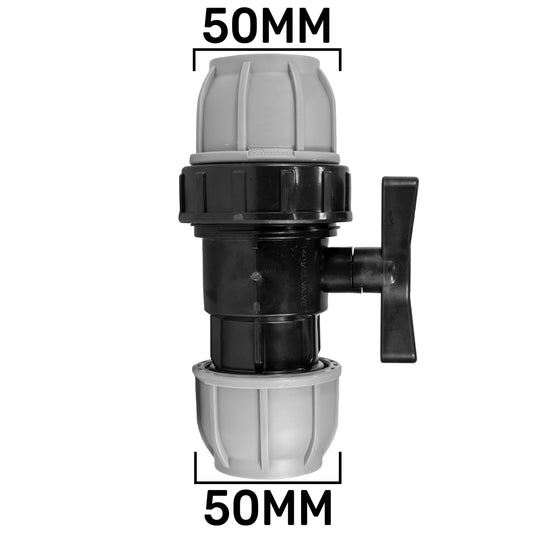50mm MDPE Pipe Valve Compression Fitting