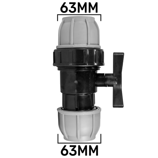 63mm MDPE Pipe Valve Compression Fitting