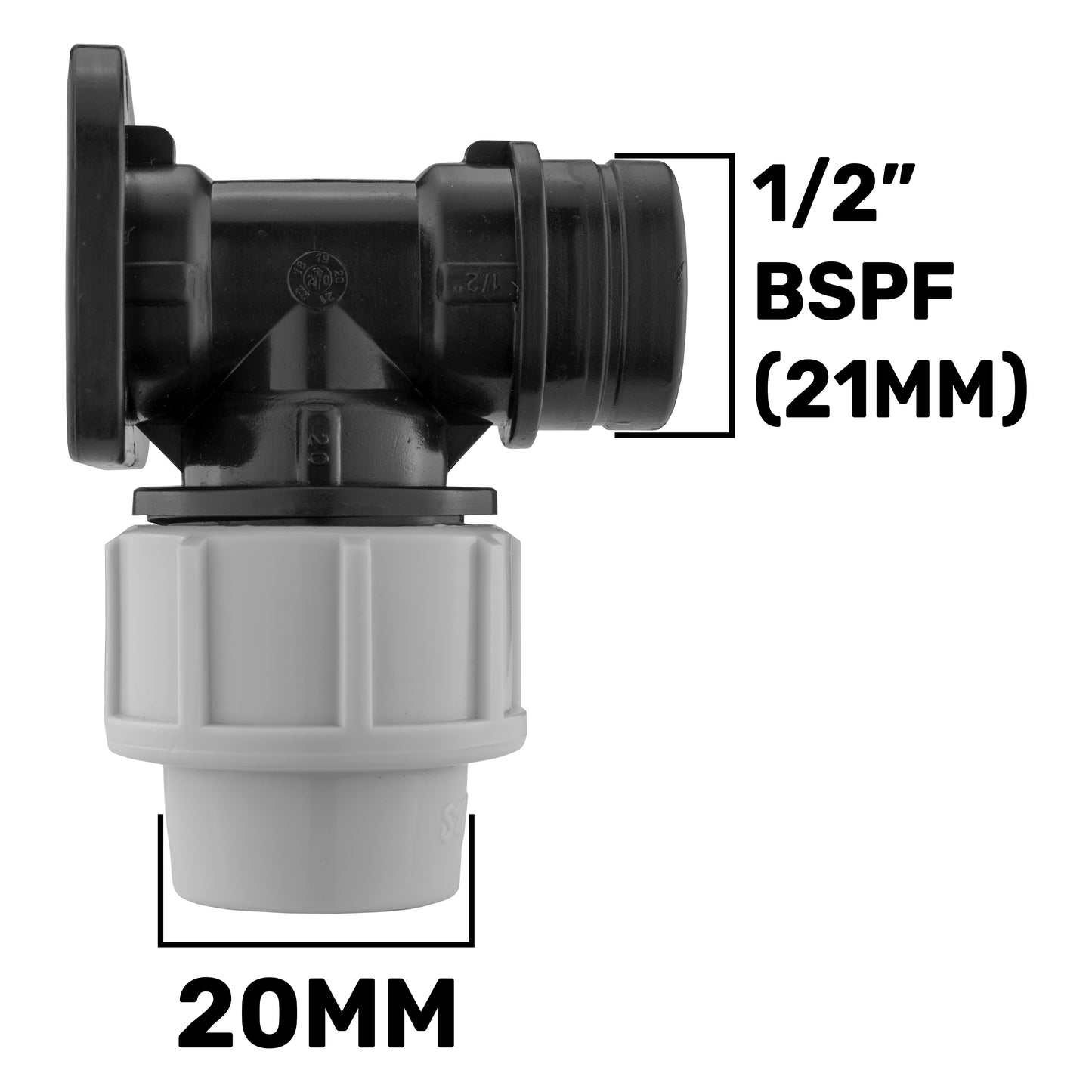 20mm MDPE Wall Flange with Double Lever Tap