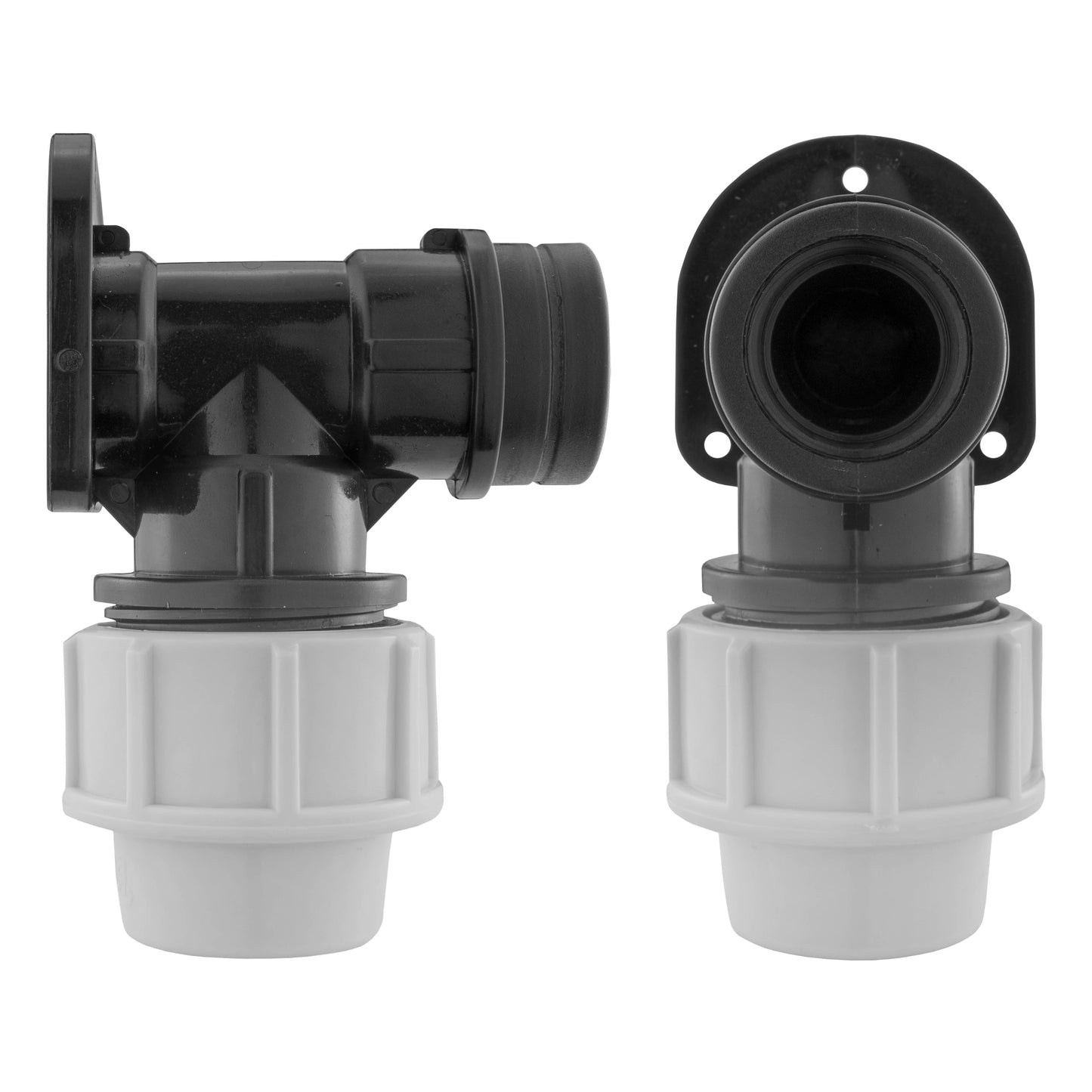 25mm MDPE Wall Flange with Lever Tap 3/4" Barb