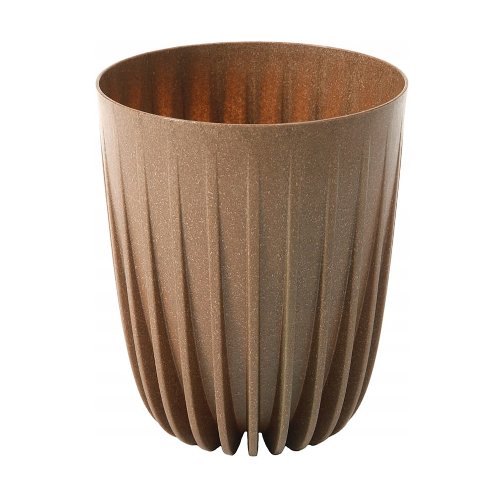 Eco Wood Mira ribbed round plant cover pot.