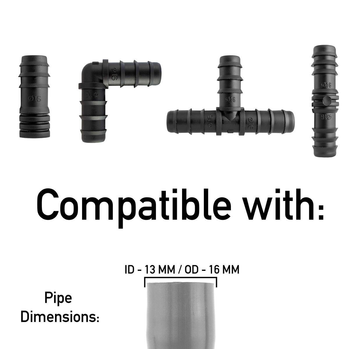 ½″ Irrigation Connector Set – 10 Elbows, Joiners & End Fittings