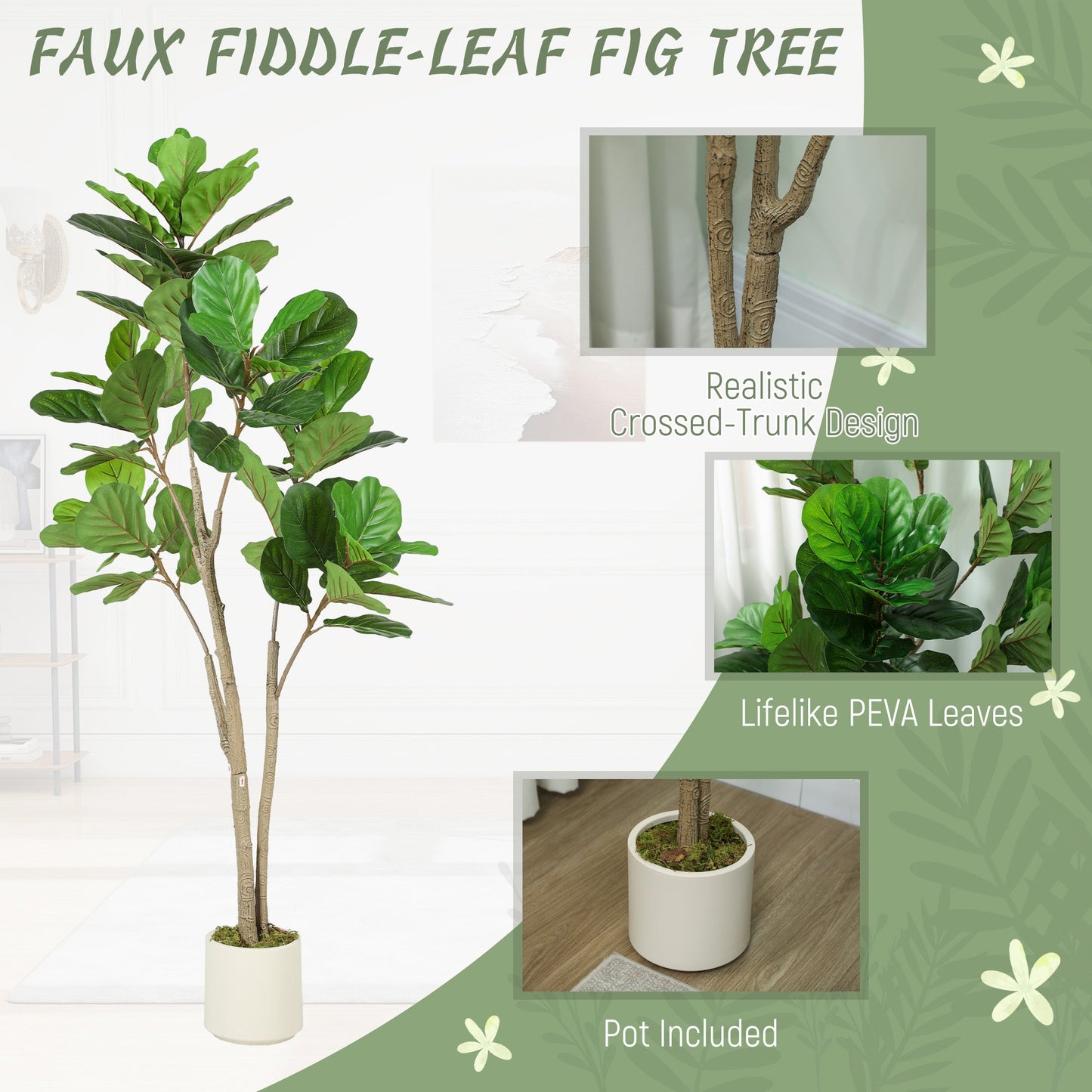Artificial Ficus Tree - Green 150cm
