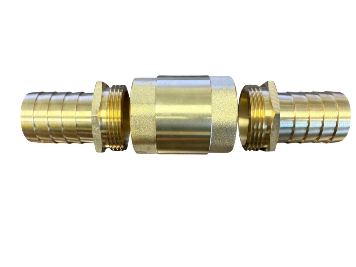 Brass Spring Check Valve Kit – Two Hose Tails, 13–50mm