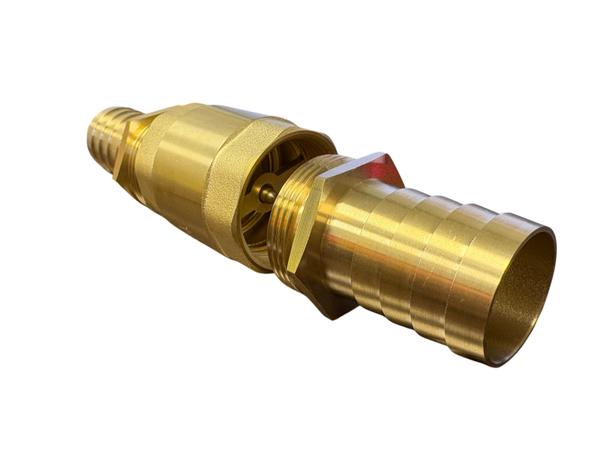 Brass Spring Check Valve Kit – Two Hose Tails, 13–50mm