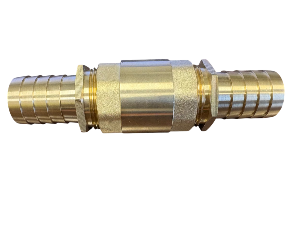 Brass Spring Check Valve Kit – Two Hose Tails, 13–50mm