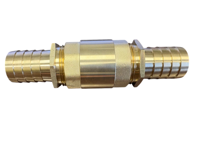 Brass Spring Check Valve Kit – Two Hose Tails, 13–50mm