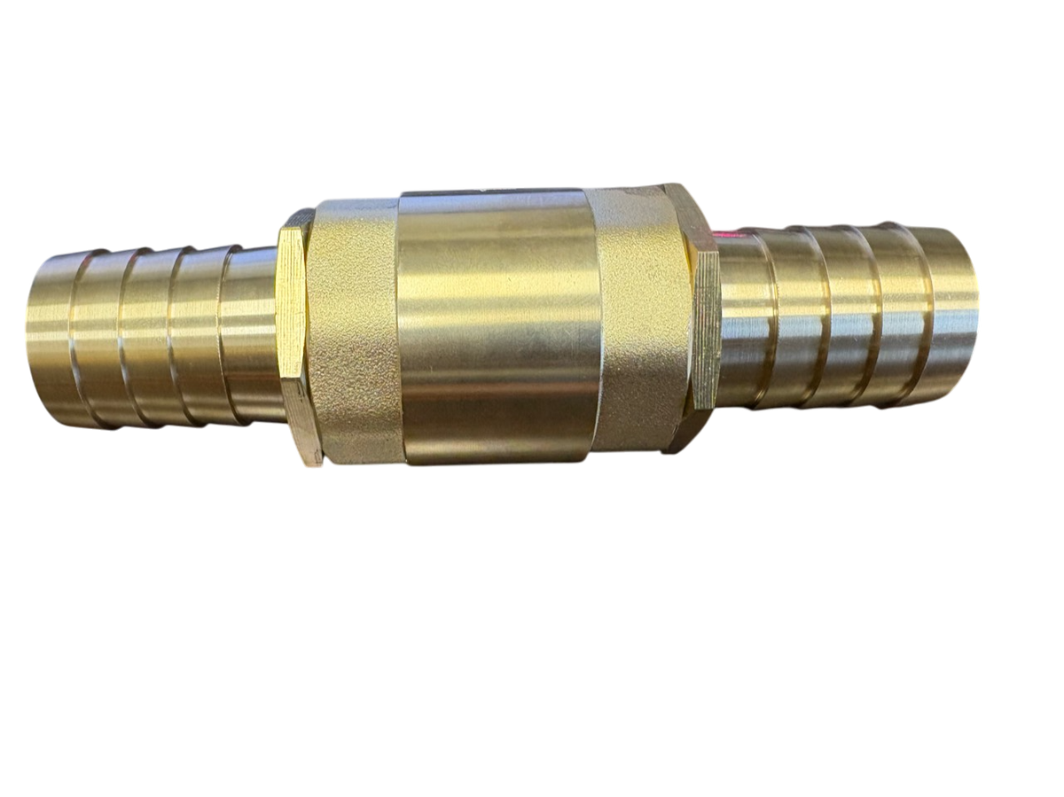 Brass Spring Check Valve Kit – Two Hose Tails, 13–50mm