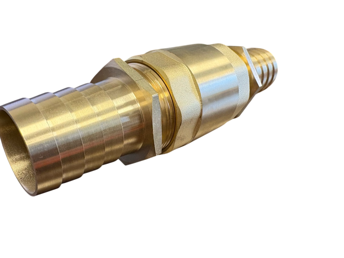 Brass Spring Check Valve Kit – Two Hose Tails, 13–50mm