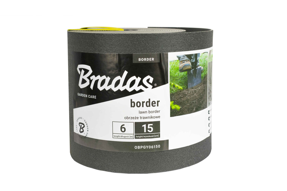 Bradas Heavy-Duty Lawn Edging – 6m × 15cm, Grey