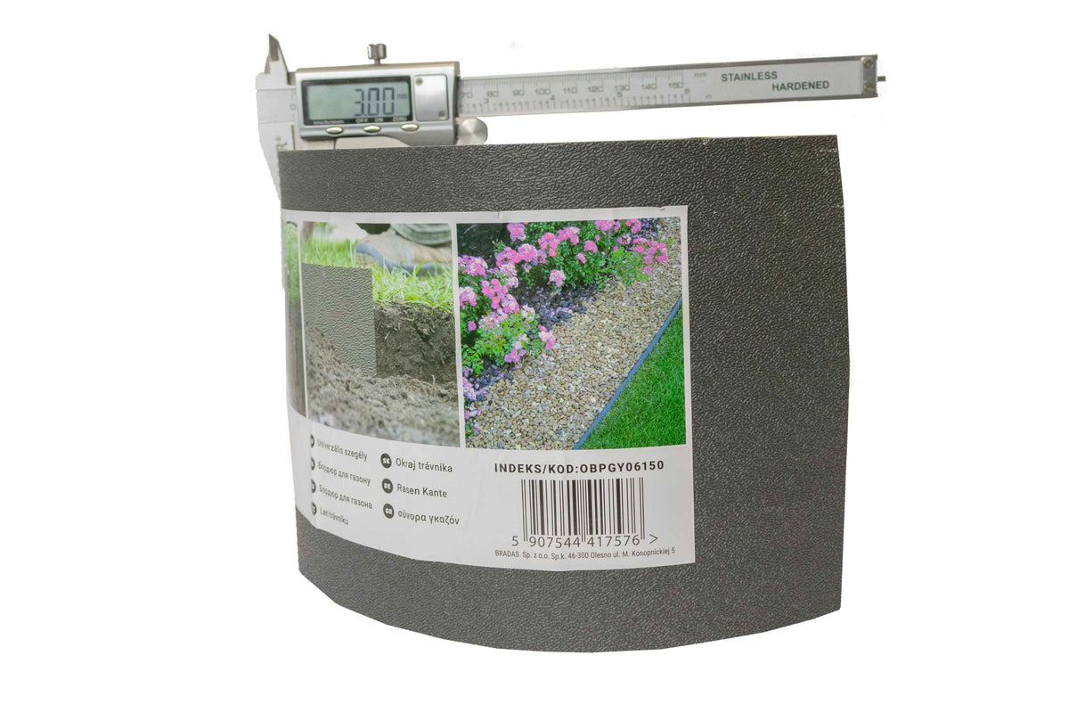 Bradas Heavy-Duty Lawn Edging – 6m × 15cm, Grey