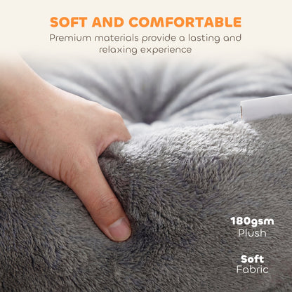 PawHut Round Pet Bed for Dog and Cats, Dark Grey
