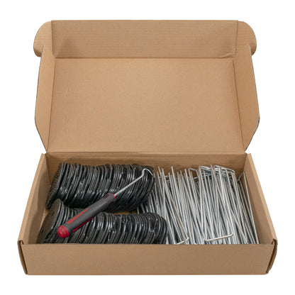 Metal Hold Down Pegs with Wooden Mallet Set