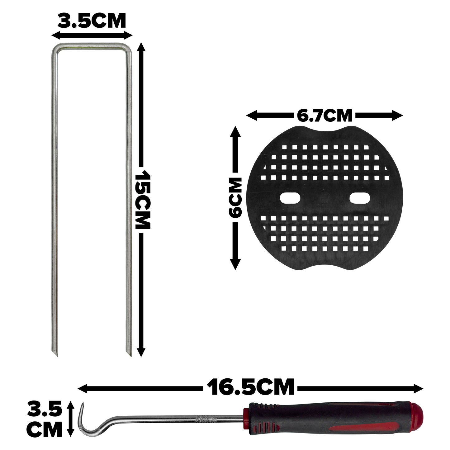 Metal Hold Down Pegs with Wooden Mallet Set