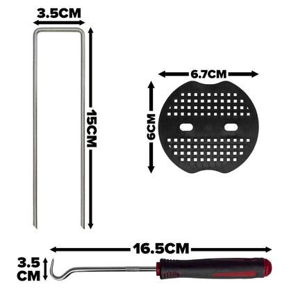 Metal Hold Down Pegs with Wooden Mallet Set