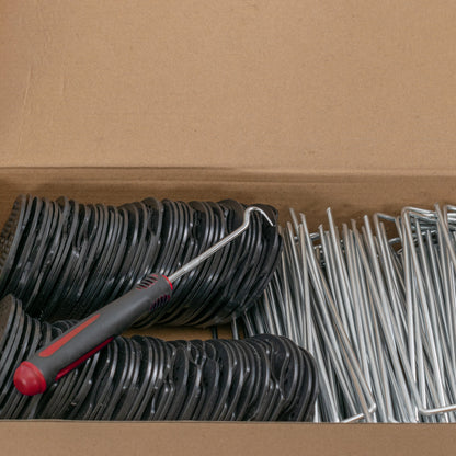 150mm Weed-Membrane Peg & Plate Kit – Mallet and Red Puller
