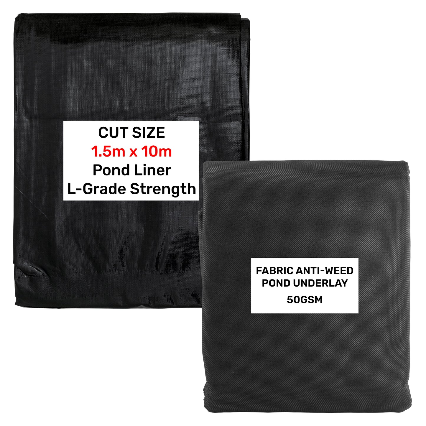200gsm Black Garden Pond Liner with Underlay