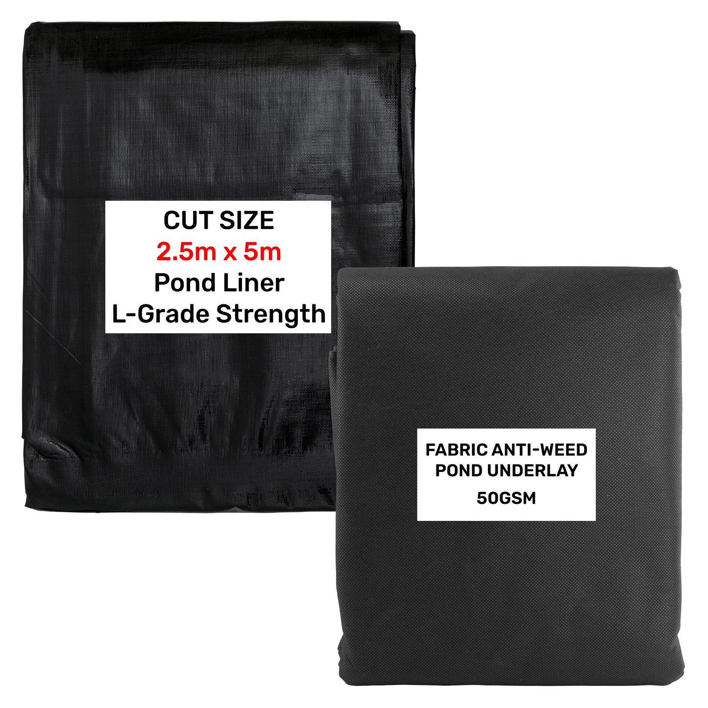 200gsm Black Garden Pond Liner with Underlay