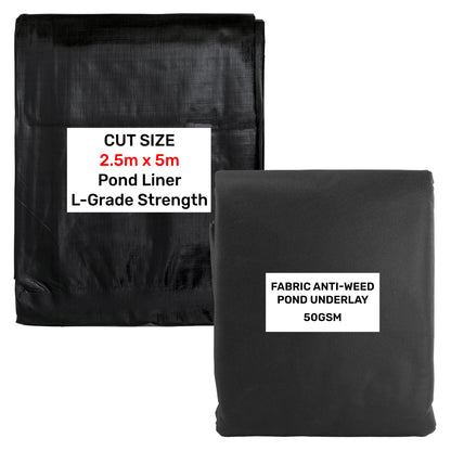 200gsm Black Garden Pond Liner with Underlay