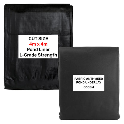 200gsm Black Garden Pond Liner with Underlay