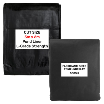 200gsm Black Garden Pond Liner with Underlay