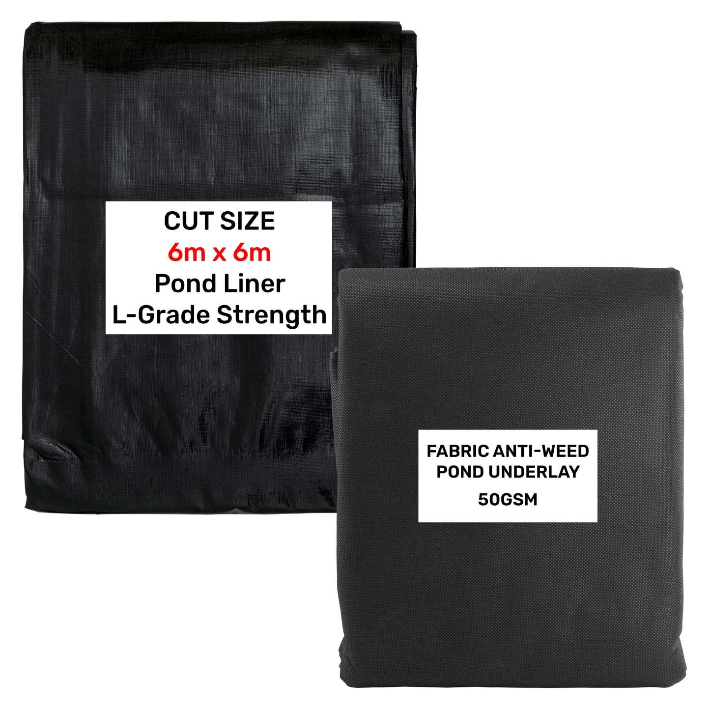 200gsm Black Garden Pond Liner with Underlay