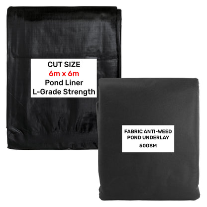 200gsm Black Garden Pond Liner with Underlay