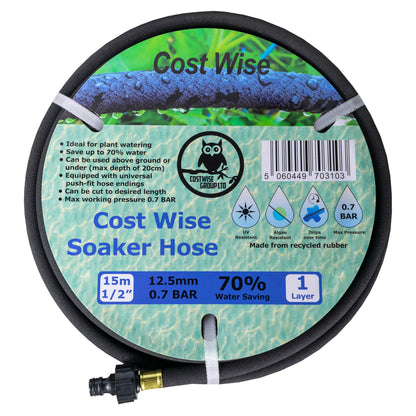 2 × 15m Soaker Hose Kit with Tap Splitter & Connection Hose
