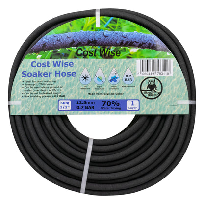 2 × 50m Soaker Hose Kit with Tap Splitter & Connection Hose