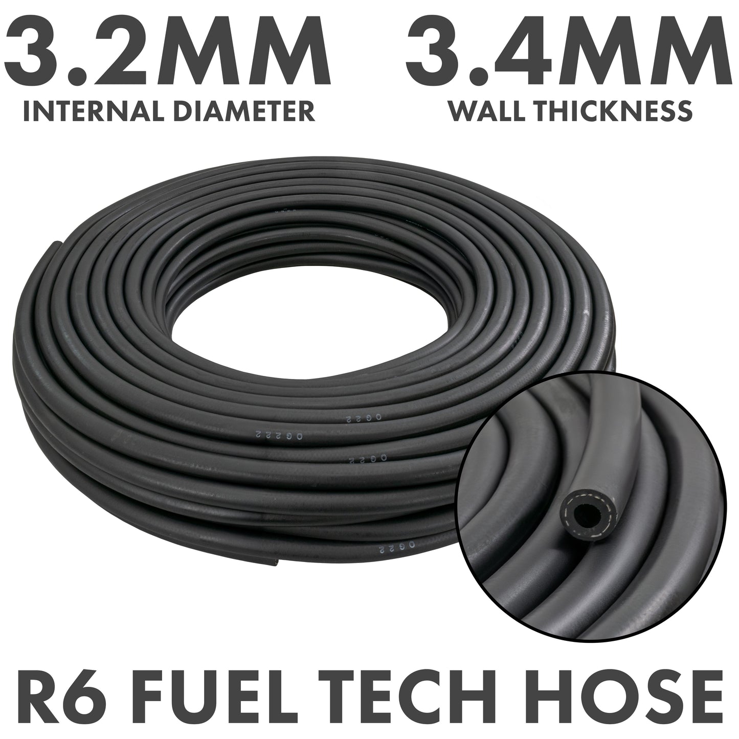 3.2mm Rubber Reinforced J30 R6 Fuel Hose
