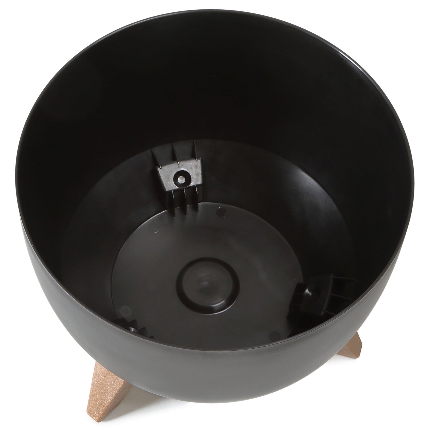 Roma Bowl Plant Pot with Legs, Insert and Drainage Hole (Black)