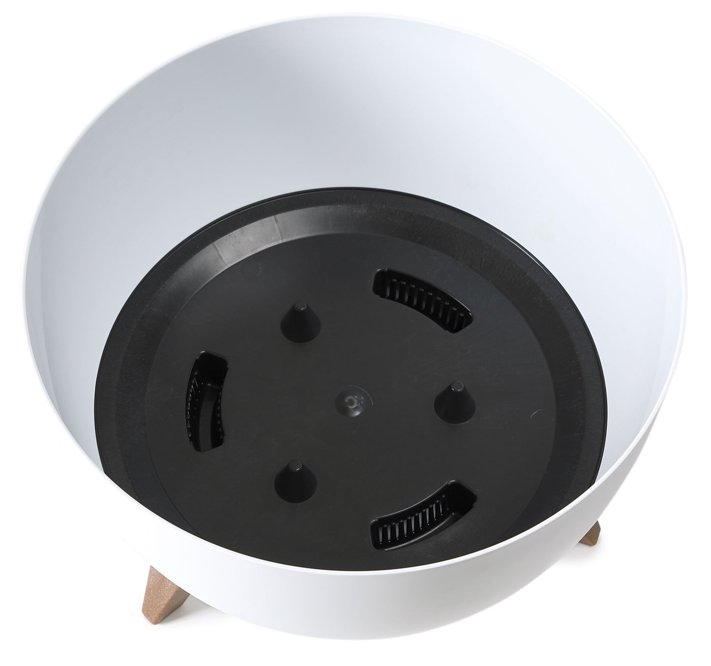 Roma Bowl Plant Pot with Legs, Insert and Drainage Hole (White)
