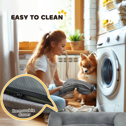 PawHut Washable Pet Sofa Bed for Cats and Dogs, Grey