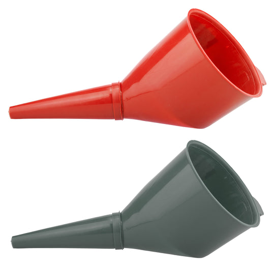 Angled Fuel Funnel Pair with Mesh Filters – Grey & Red