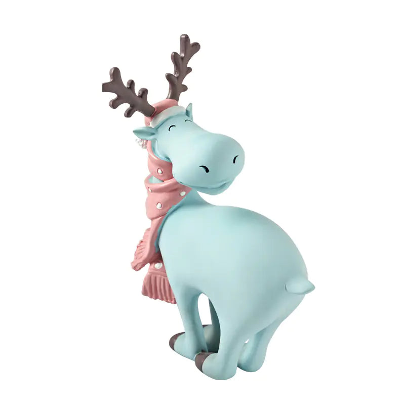 Nordic Elk Decorative Resin Figurine – Pastel Home Ornament