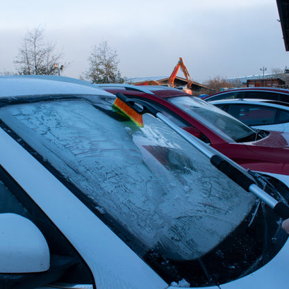 Telescopic Snow Brush and Ice Scraper (Orange)