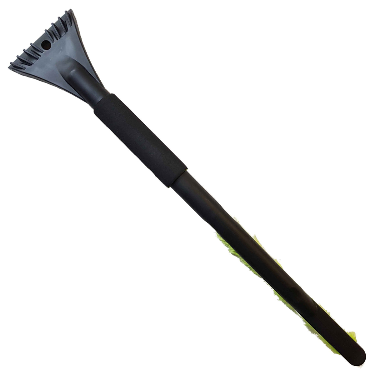 2-in-1 Snow Brush & Ice Scraper with Foam Grip – Black/Lime