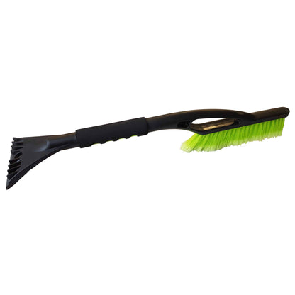 2-in-1 Snow Brush & Ice Scraper with Foam Grip – Black/Lime