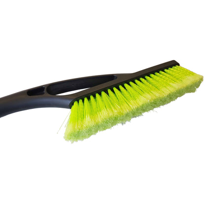 2-in-1 Snow Brush & Ice Scraper with Foam Grip – Black/Lime