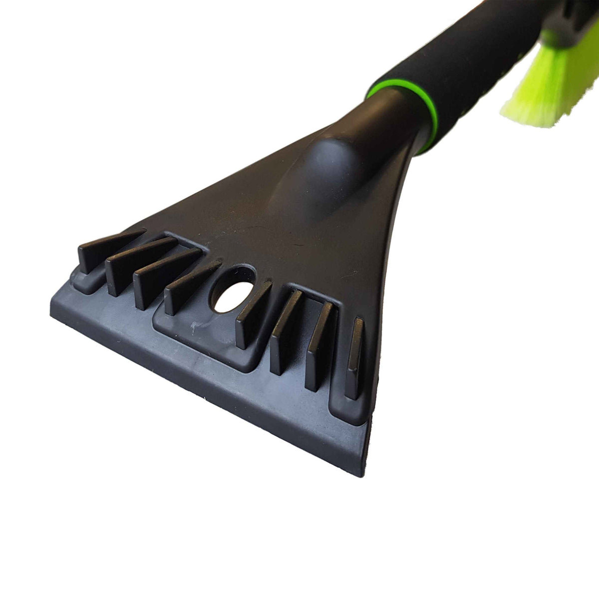 2-in-1 Snow Brush & Ice Scraper with Foam Grip – Black/Lime