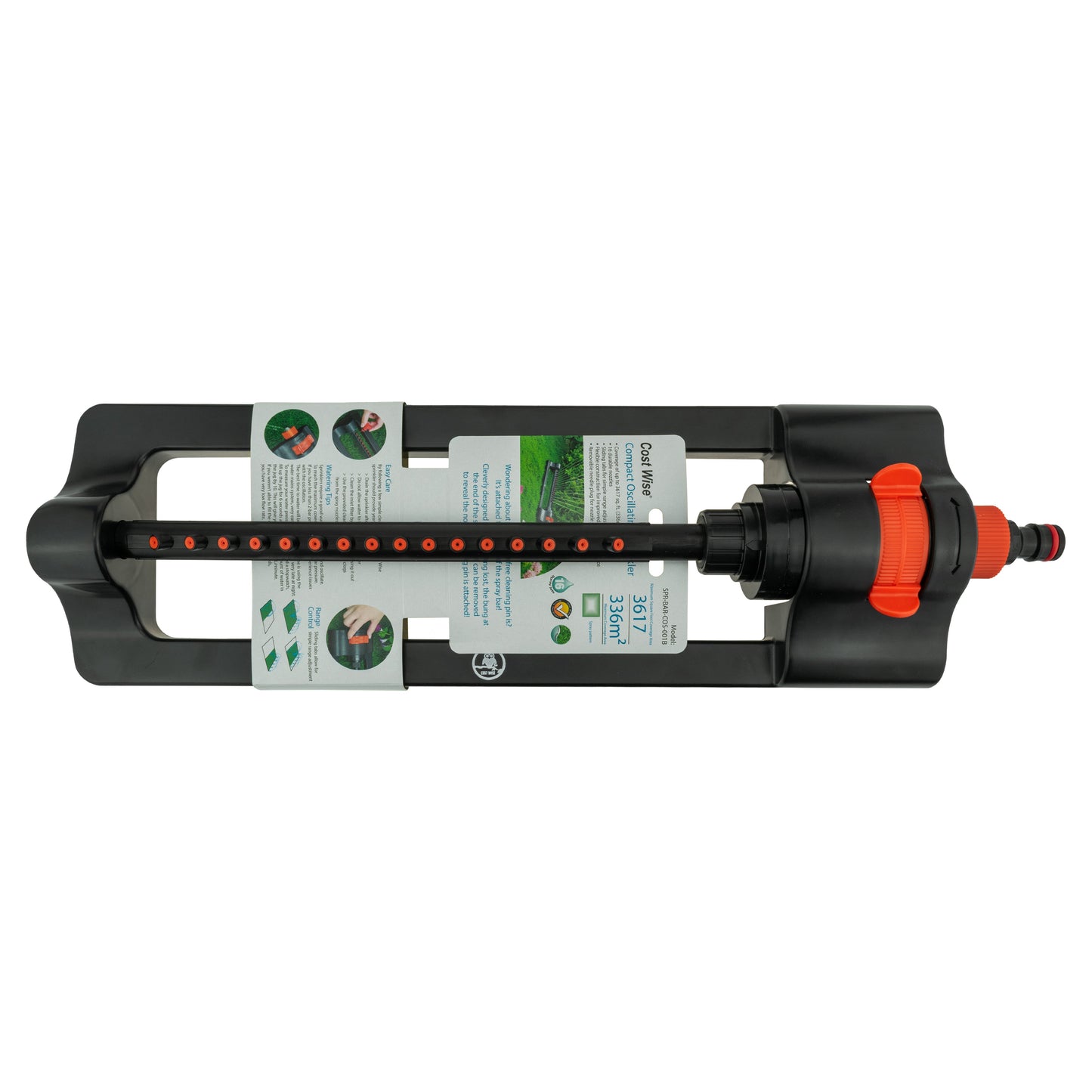Oscillating Bar Sprinkler (Black/Orange)