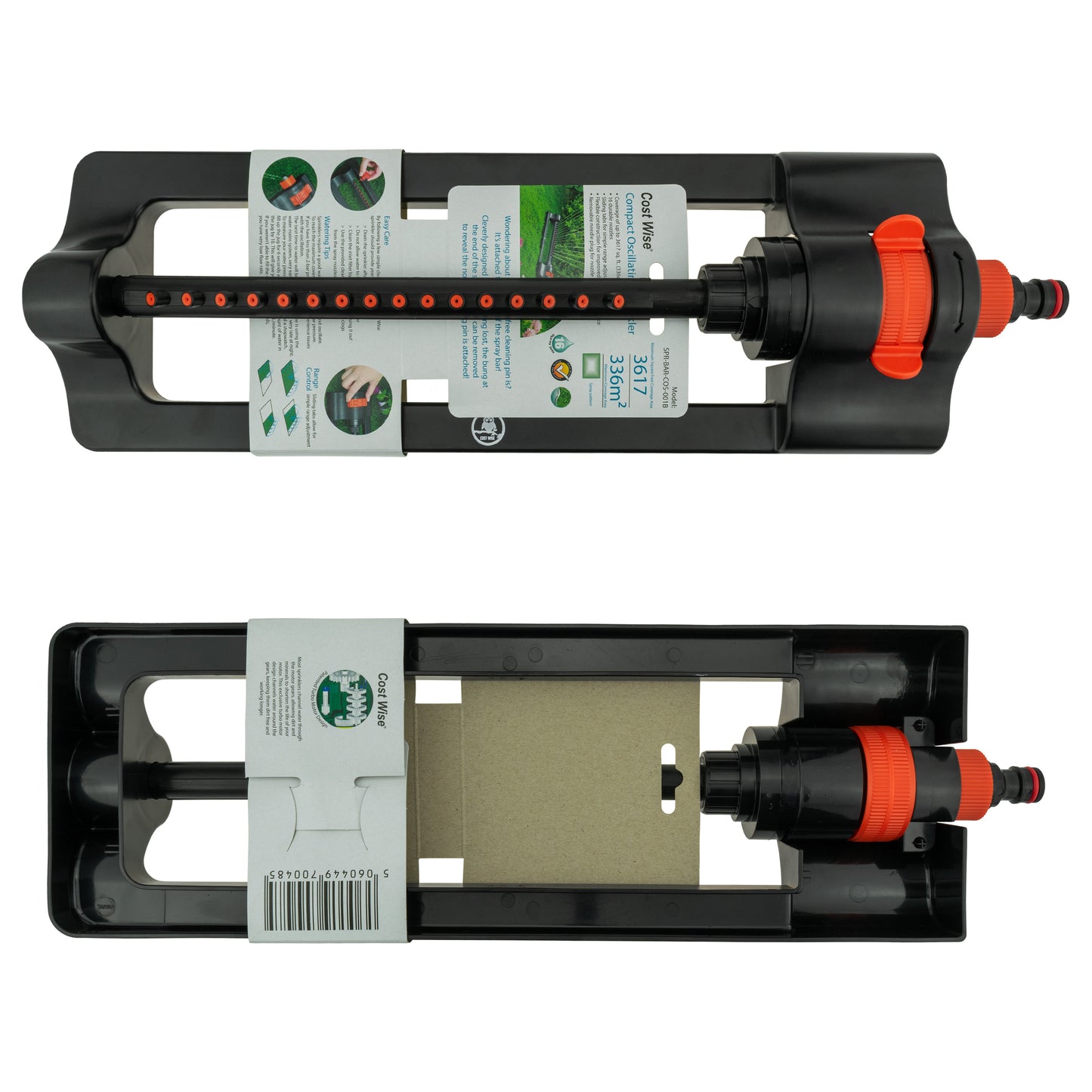 Oscillating Bar Sprinkler (Black/Orange)