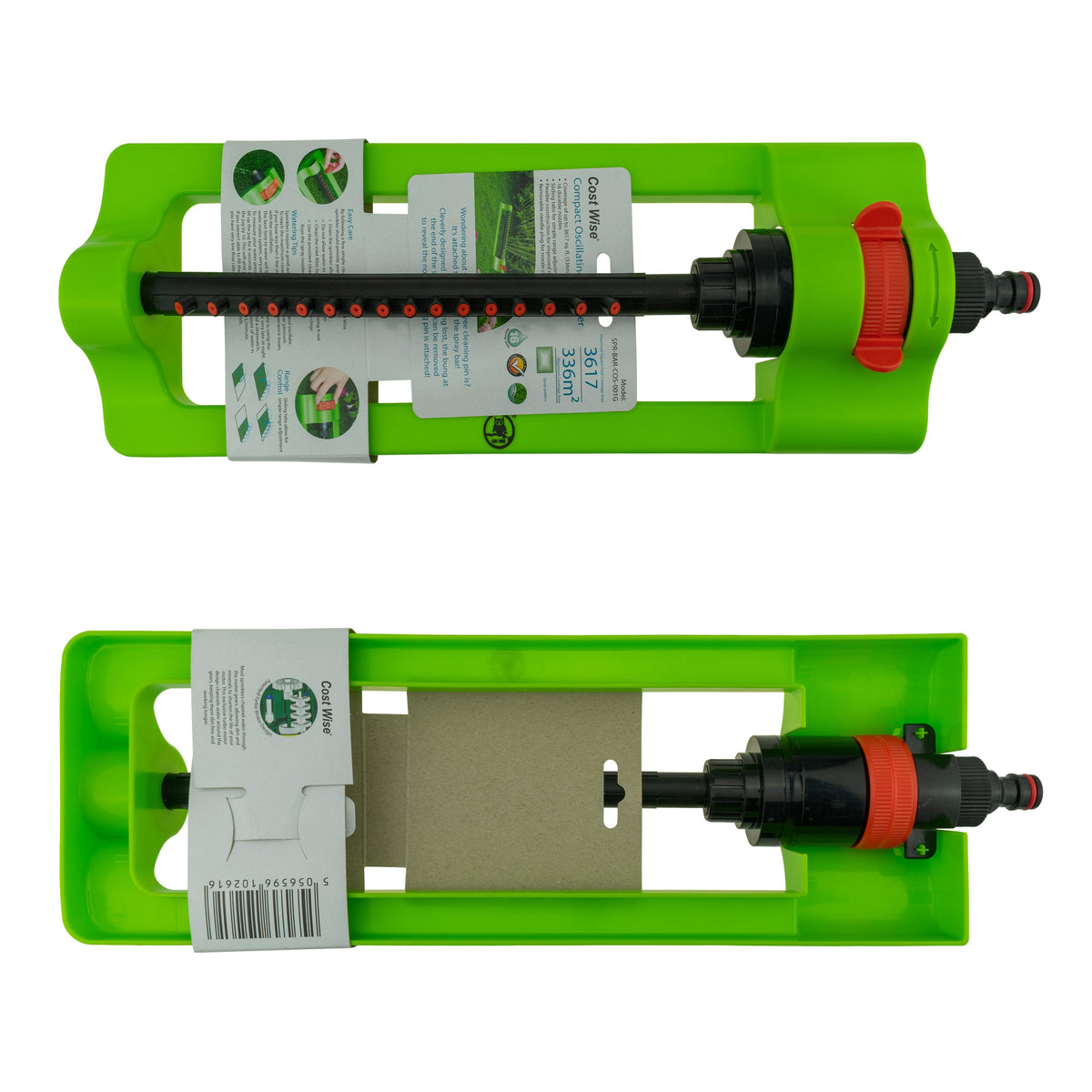 Cost Wise Green Oscillating Sprinkler with Cleaning Needle