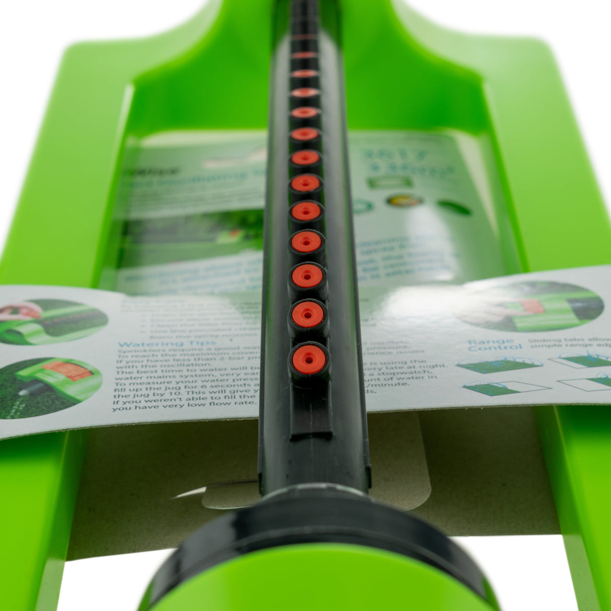 Green Oscillating Bar Sprinkler – Adjustable Range
