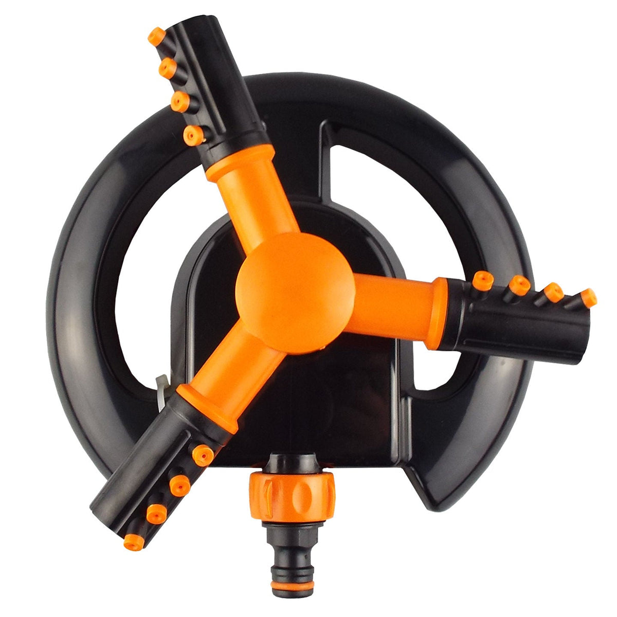 Bradas 3-Arm Rotating Sprinkler – Black & Orange