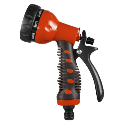 Cost Wise Orange 8-Pattern Hose Spray Gun with Trigger Lock