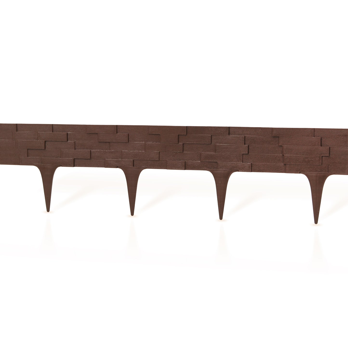 Lawn Edging, 2.38 Metres Plastic Palisade Slate Effect (Brown)