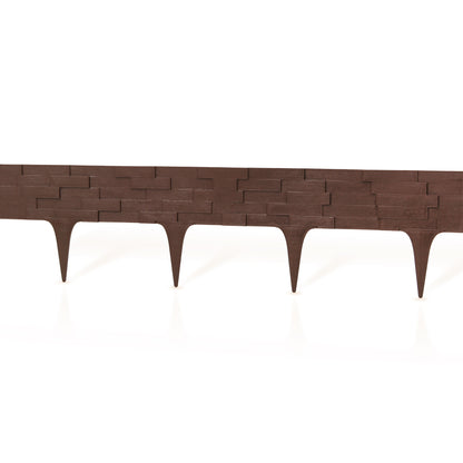 Lawn Edging, 2.38 Metres Plastic Palisade Slate Effect (Brown)