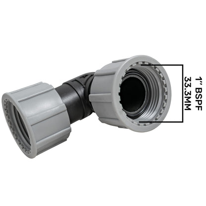 1″ BSP Swivel 90° Elbow Connector – Female/Female